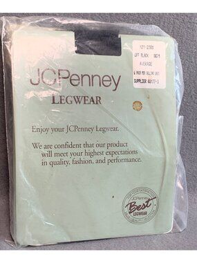 JCPenney Legwear Black Stockings 6 Pair Pack Seamless Nylon Average Size Durable